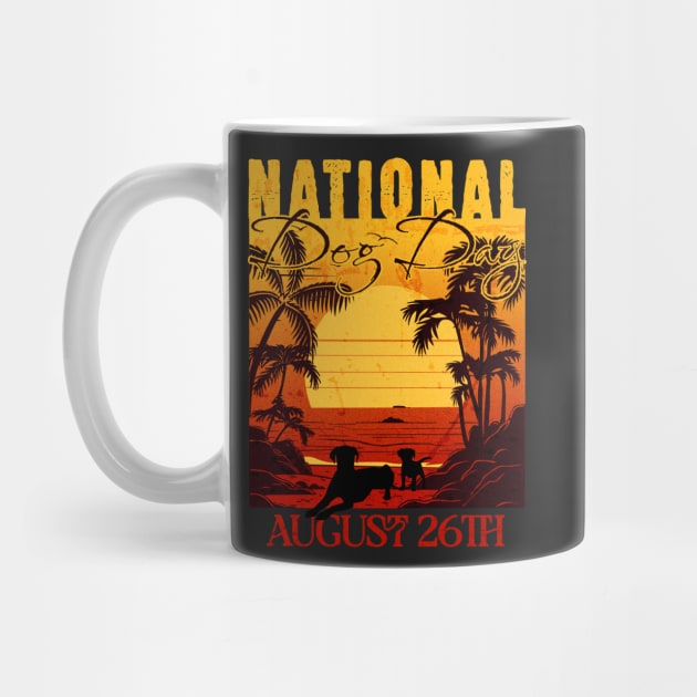 Retro Sunset National Dog Day by HolidayBug